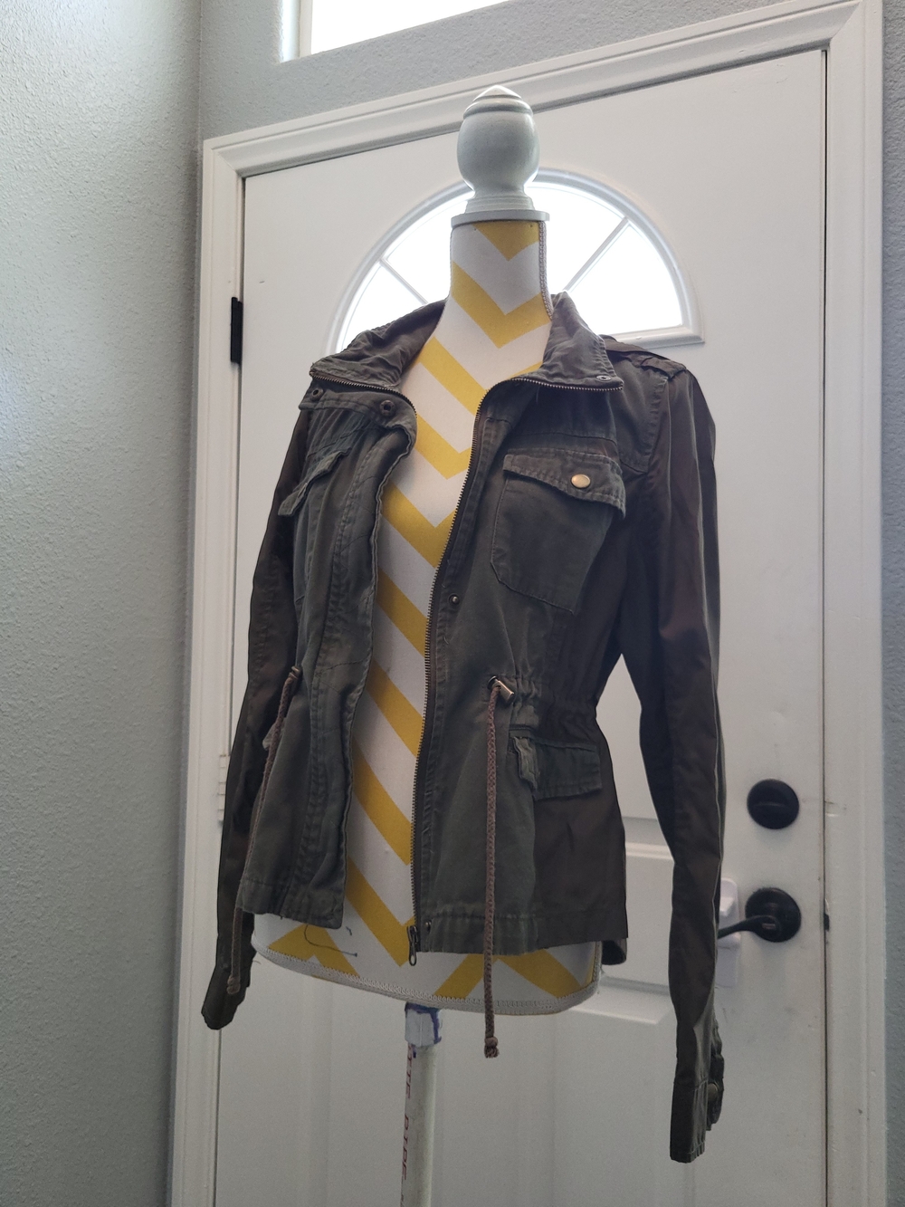 American Rag Olive Green Utility Jacket with Drawstring Waist